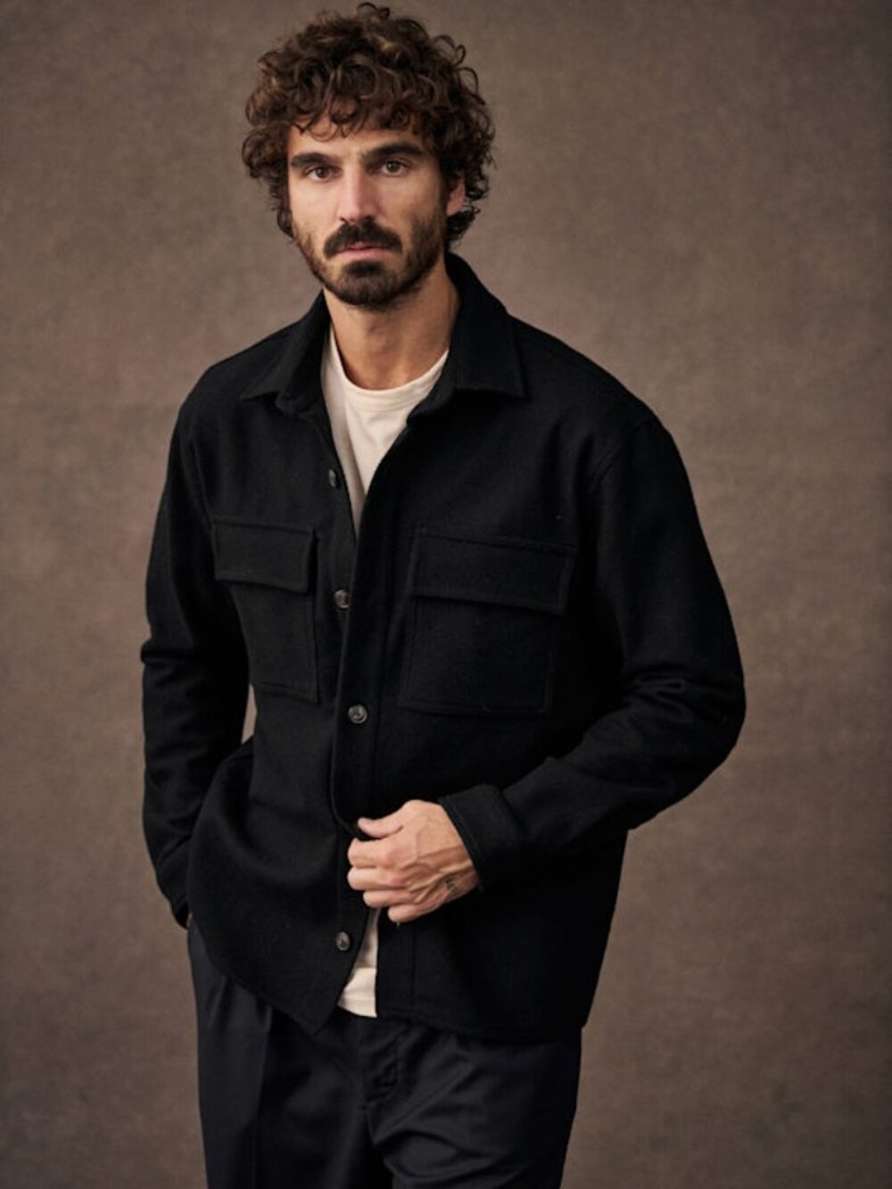 Sezane Octobre Editions Tucson Men's Overshirt Black Size L